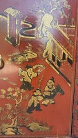 Kínai kézzel festett, jelenetes komód, keleti, ázsiai, japán