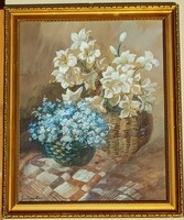 (N) Gerhardt Alajosné (1866-) : Virágok kosárban