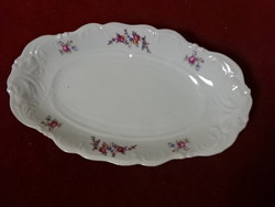 Antik lengyel porcelán ovális tálka, arany szegélyes. Jókai.