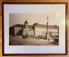 Szent Rókus kórház és kápolna, 1890 körül (Klösz György felvétele) - reprodukció keretben