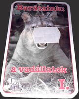 Retro bontatlan magyar TAMÁSI ÉS KOMLÓS -BARÁTAINK A VADÁLLATOK I .JÁTÉKKÁRTYA  BONTATLAN PAKLI