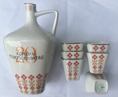Hollóházi pálinkás Butella és poharak