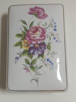 Hollóházi Hajnalka mintás, nagyobb tégla alakú porcelán ékszertartó - 9 x 13,5 cm