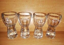 Unicum üveg pohár, vastag tömör talpú - 4 db egyben