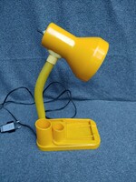 Ikonikus retro sárga asztali lámpa írószertartós talppal, flexibilis nyakkal