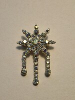 Vintage Aurora Borealis bross, kitűző, hullócsillag, 5,6 x 3,6 cm