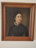 Antik Biedermeier Női Portré Olaj vászon