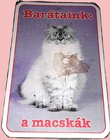 Retro bontatlan magyar TAMÁSI ÉS KOMLÓS -BARÁTAINK A MACSKÁK .JÁTÉKKÁRTYA BONTATLAN PAKLI