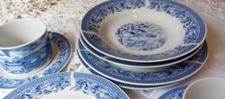 Eladó 2 személyes német porcelán étkészlet – gyönyörű kék-fehér mintával