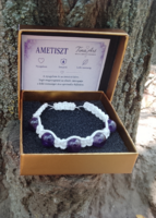 Ametiszt ásványkarkötő shamballa záródással