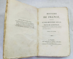 Charles Lacretelle ritka, 1825-ös kiadású történelmi művének 12. kötetét eredeti, jó állapotú puha k