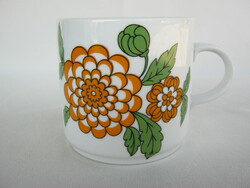 Alföldi porcelán bögre virág mintával