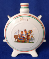 Kispesti Gránit Hévízi Emlékkulacs / Zsebkulacs (1930–40-es évek) – 14 × 11 cm