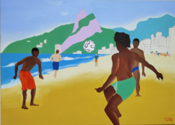 Rio de Janeiro Beach (olajfestmény, 50x70 cm) VIDEOval