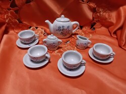 Miniatűr  porcelán kávéskészlet,  babaházi kellék