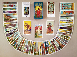 Régi retró hatnyelvű 78 lapos OLASZ tarot kártya pakli jóskártya vetőkártya kártyajáték kártyapakli