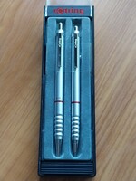 RITKA! Vintage rOtring 400 ezüst golyóstoll és ceruza (Double-Push) szett - eredeti,sérült dobozában