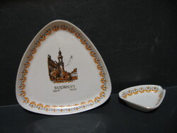 Retro Hollóházi Porcelain Bowl, Sopron 1277-1977 Commemoration