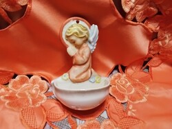 Goebel  Hummel  porcelán,  térdeplő angyal szenteltvíztartó