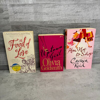 Anthony Capella: The Food of Love; Olivia Goldsmith: Uptown Girl; Carmen Reid: How not to shop, ango
