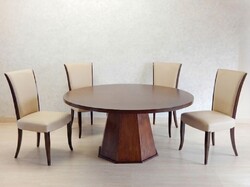 Art Deco Round 6-Person Dining Table – Conference Table [C-26] In Stock Item!