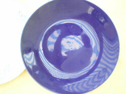 "Sötétkék porcelán kerek kínáló vagy  süteményes tál hibátlan 28 cm