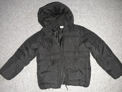 H&M Black Thick Warm Hooded Zip Winter Jacket 134-140 Excellent condition