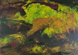Baján Ildikó festmény 70 x 50 cm. Nagymacskák.