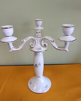 Hollóházi Hajnalka mintás 3 ágú porcelán gyertyatartó