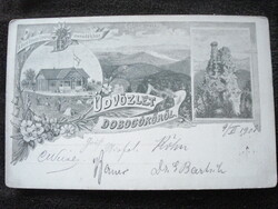 Dobogókő Eötvös L. menedékház bélyegzés, 1901. autográf aláírások pl. Barts Ödön