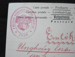 Rettegi Unghváry Vilmos autográf sorai a nemzeti kultúráról, és pecsétje szecis lithón