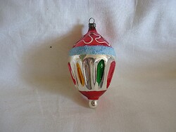 RÉGI ÜVEG KARÁCSONYFADÍSZ - CSÍKOS LAMPION!