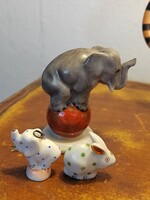 Herendi elefánt figura szerencsehozó medal mini nyuszi