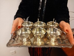 Kuriózum !! Ezüst pálinkás/likőrös szett !   (483 gramm)
