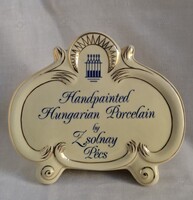 Zsolnay embléma márkatábla reklám nagy méretben hibátlan állapotban! 2/2