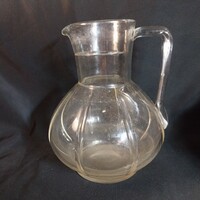 Antique square-handle glass jug (17.5x14 cm)