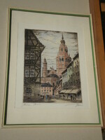 (K) Olvashatatlan jelzés (20.sz.közepe) : Mainz, dóm