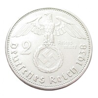Németország,2 reichsmark 1938 A EF+ ezüst 8g625