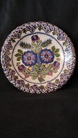 Csenki J. Hódmezővásárhely virágos falitányér 25,5cm