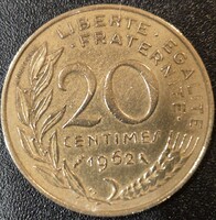 Franciaország 20 centime, 1962.