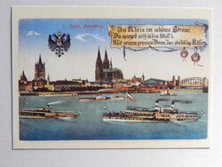 Német reprint Képeslap - Köln látképe 1915-ben