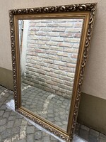 Gyönyörű, nagyméretű arany barokk tükör fózolt üveggel (85 × 125 cm) – Hibátlan!