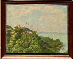 Vidovszky Béla olaj festmény Balaton táj