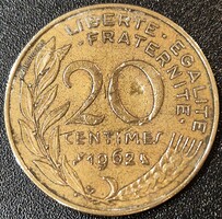 Franciaország 20 centime, 1962.