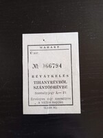 D210719 MAHART  jegy - Révátkelés TIHANYRÉV-SZÁNTÓRÉV - 3 Ft - 1972