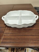Fehér Herendi porcelán osztott kínáló tál