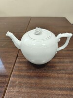 Fehér Herendi porcelán gömb teás kanna, tea kiöntő