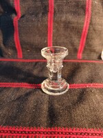 Retro kisméretű üveg gyertyatartó (7.5 cm) – Vintage asztali dekoráció