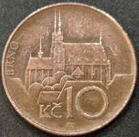 Cseh Köztársaság 10 korona, 1995, LK alul.