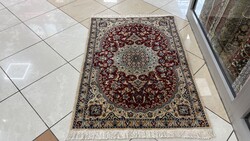 4539 ÁLOMSZÉP Iráni Nain selyemkontúros kézi gyapjú perzsa szőnyeg 85X123CM